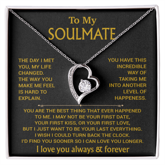 To My Soulmate Necklace, Soulmate Gift, Gift For Girlfriend, Christmas Gift 26_8_Gold