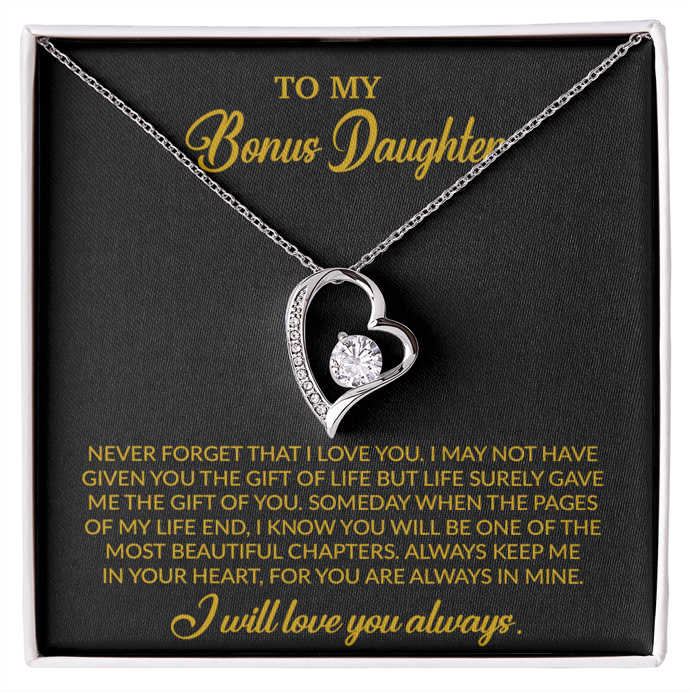 To My Bonus Daughter Necklace, Gift for Bonus Daughter, Step Daughter Birthday 4_10_Gold