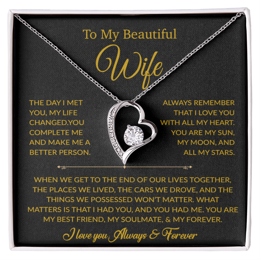 To My Wife Necklace, Gift For Wife, Anniversary Gift For Wife, Necklace For Wife 22_6_Gold