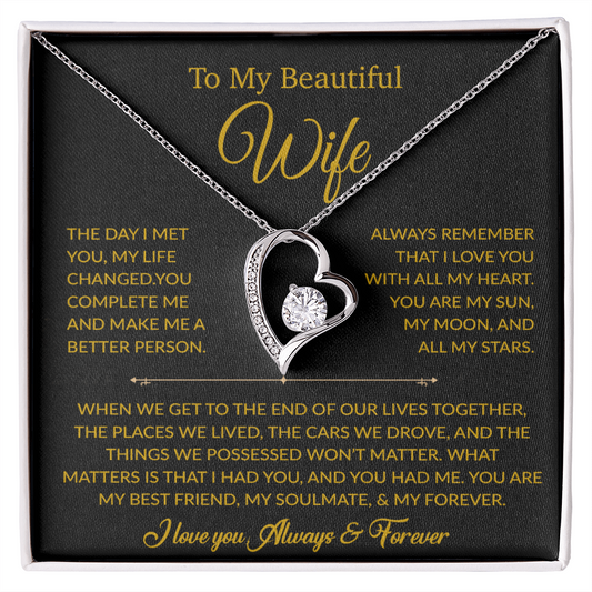 To My Wife Necklace, Gift For Wife, Anniversary Gift For Wife, Necklace For Wife 22_6_Gold