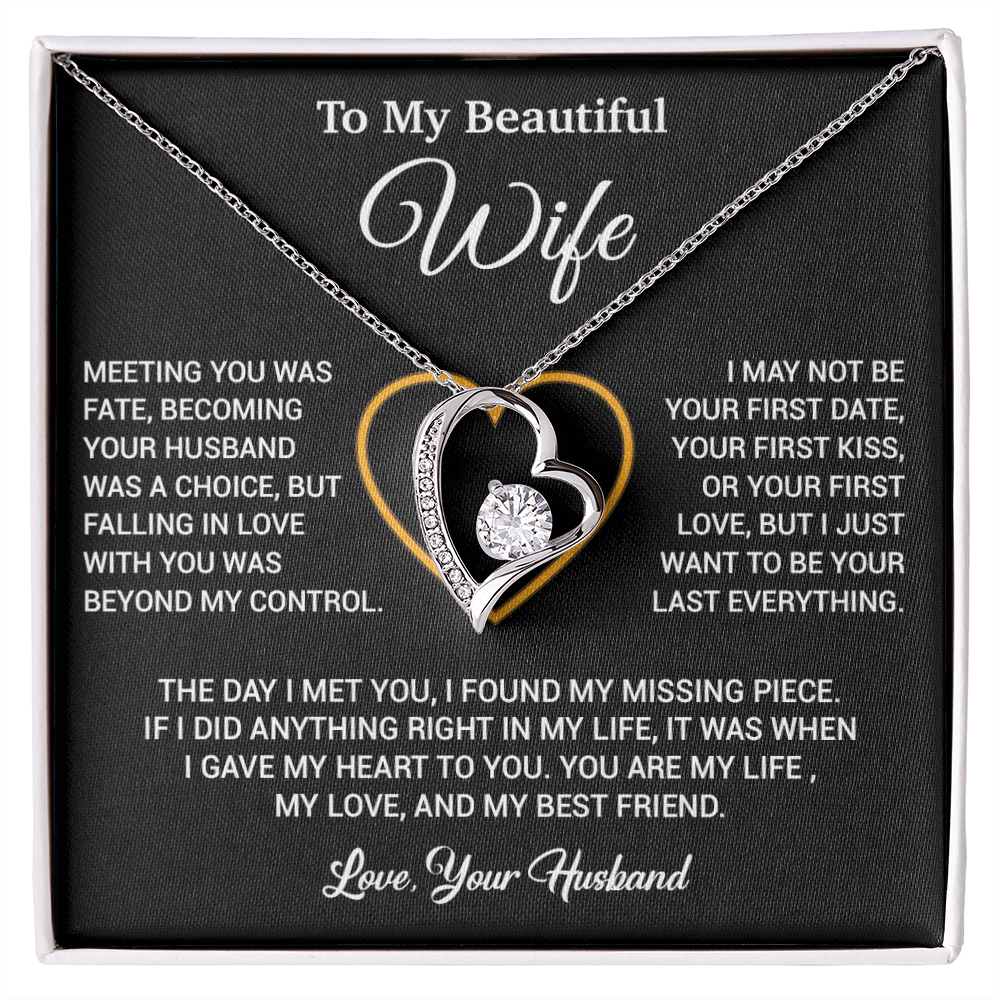 To My Wife Necklace, Gift For Wife, Anniversary Gift For Wife, Necklace For Wife 3_2_Black