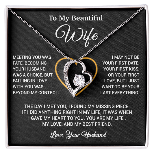 To My Wife Necklace, Gift For Wife, Anniversary Gift For Wife, Necklace For Wife 3_2_Black