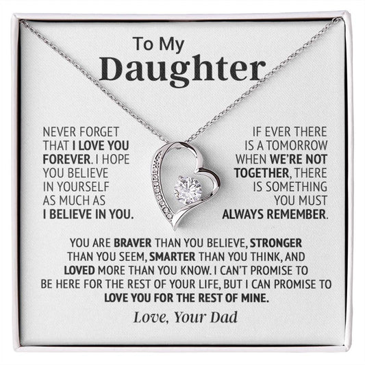 To My Daughter Necklace, Pendant Gift from Dad, Daughter Birthday Holiday Christmas Gift 26_8