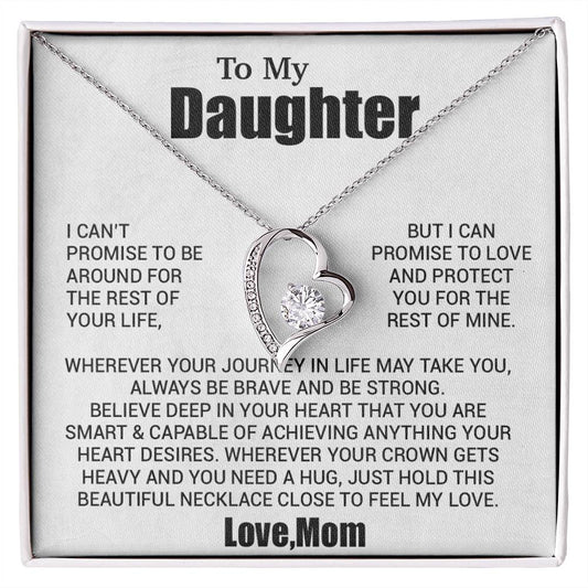 To My Daughter Necklace, Daughter Mother Necklace, Daughter Gift From Mom 24_8_White