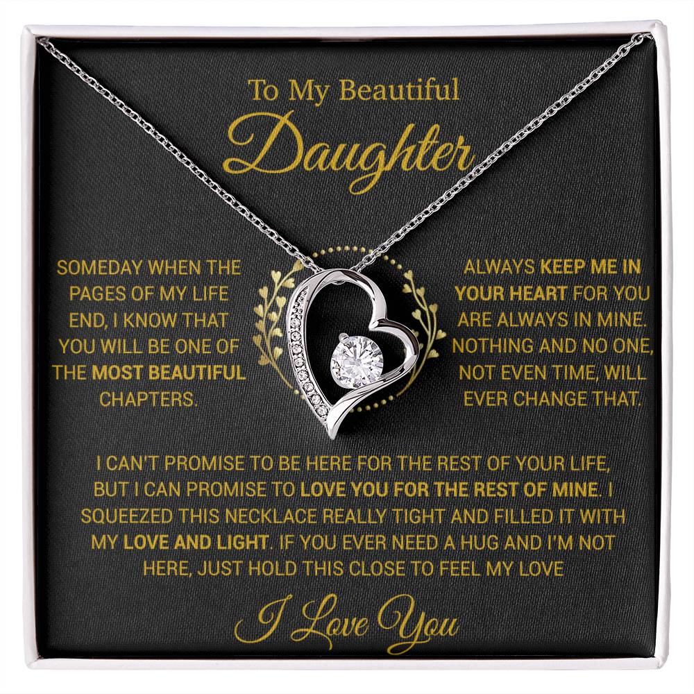 To My Daughter Necklace, Gift for Daughter from Dad, Daughter Father Necklace 16_12_Gold