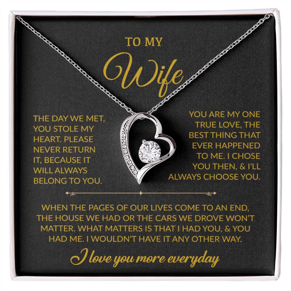 To My Wife Necklace, Gift For Wife, Anniversary Gift For Wife, Necklace For Wife 27_7_Gold