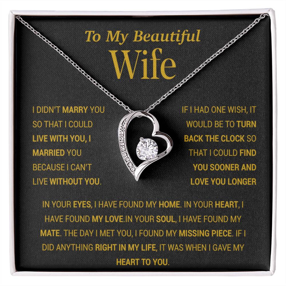 To My Wife Necklace, Gift For Wife, Anniversary Gift For Wife, Christmas Gift 27_11_Gold