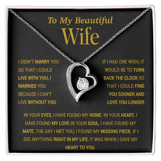 To My Wife Necklace, Gift For Wife, Anniversary Gift For Wife, Christmas Gift 27_11_Gold