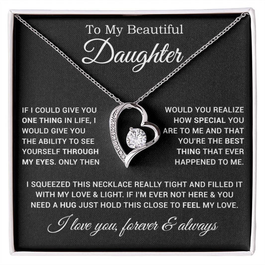 To My Daughter Necklace, Gift For Daughter From Dad, Father Daughter Necklace 9_1_Black