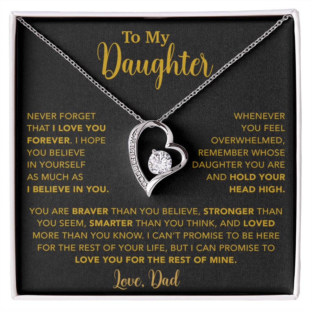 To My Daughter Necklace, Gift for Daughter from Dad, Father Daughter Necklace  9_4_Gold