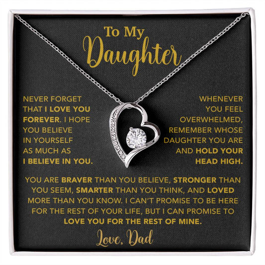 To My Daughter Necklace, Gift for Daughter from Dad, Father Daughter Necklace  9_4_Gold