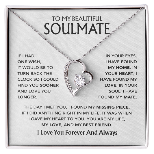 To My Soulmate Necklace, Gift For Soulmate, Anniversary Gift, Birthday Gift 3_5_White