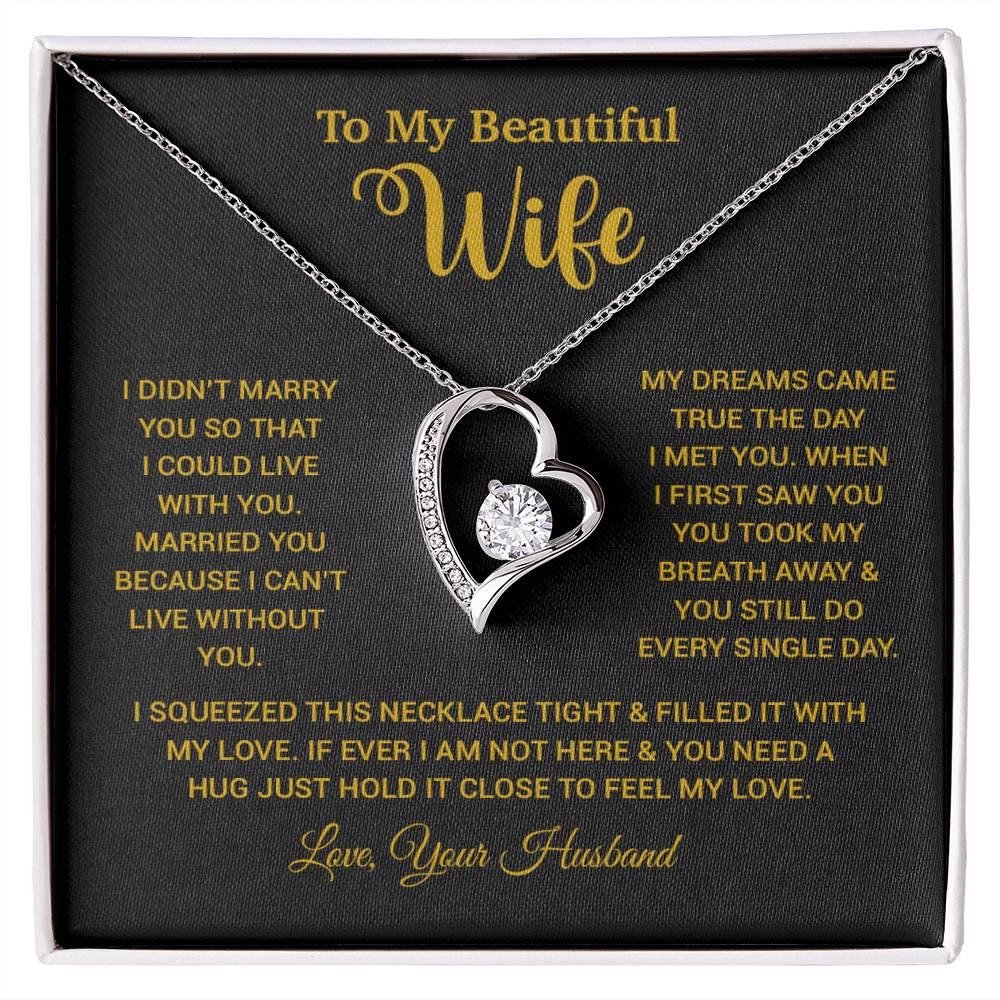 To My Wife Necklace, Wife Gift From Husband, Wife Husband Necklace, Christmas Gift 26_10_Gold