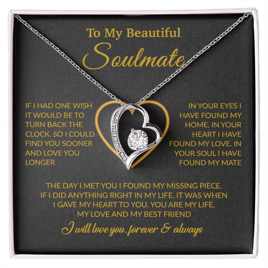 To My Soulmate Necklace, Anniversary Gift For Wife, Valentine Gift for Wife 17_12_Gold