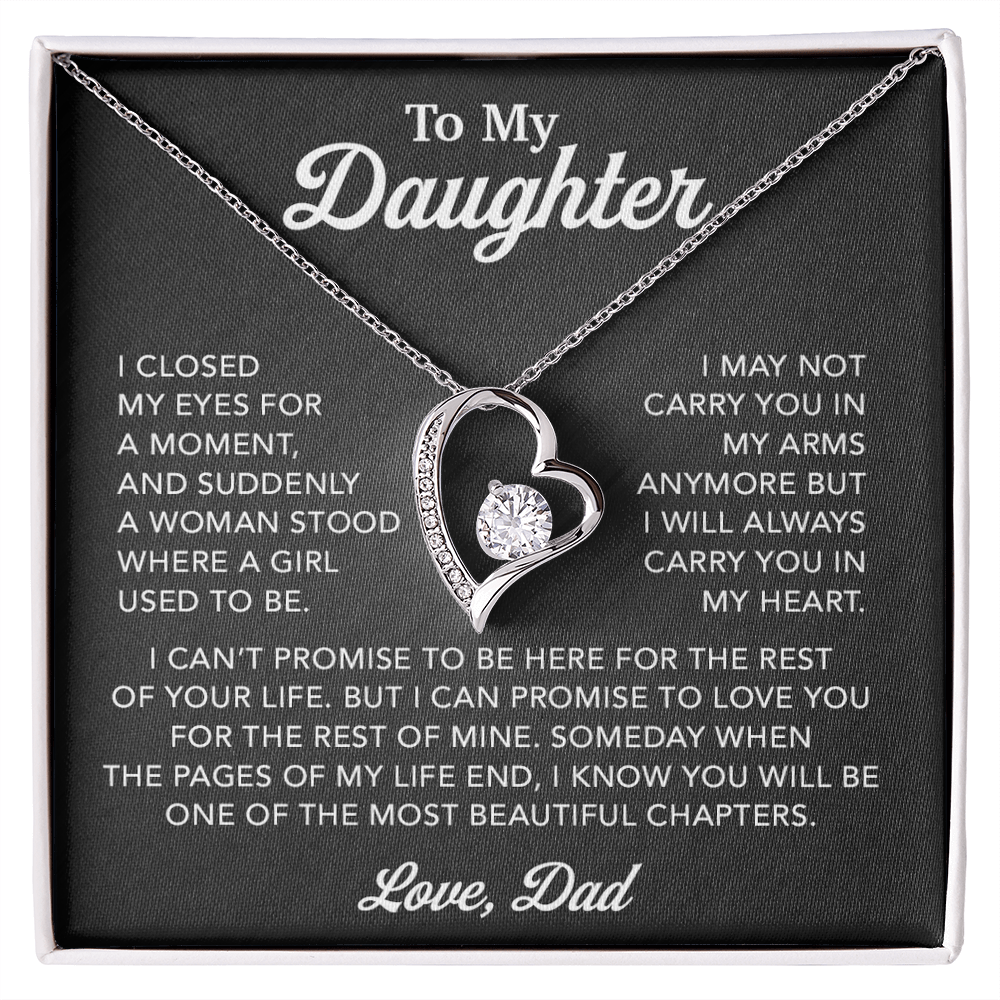 To My Daughter Necklace, Gift for Daughter from Dad, Father Daughter Necklace 28_3_Black