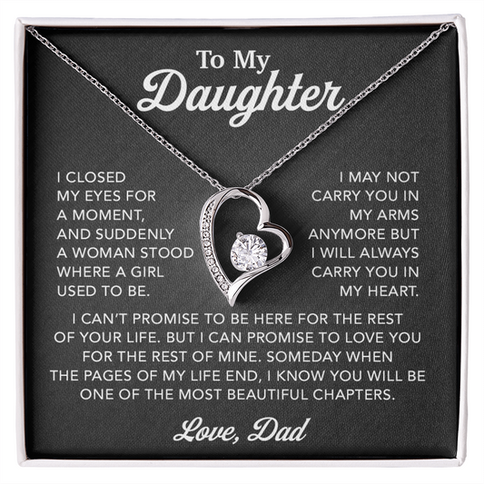 To My Daughter Necklace, Gift for Daughter from Dad, Father Daughter Necklace 28_3_Black