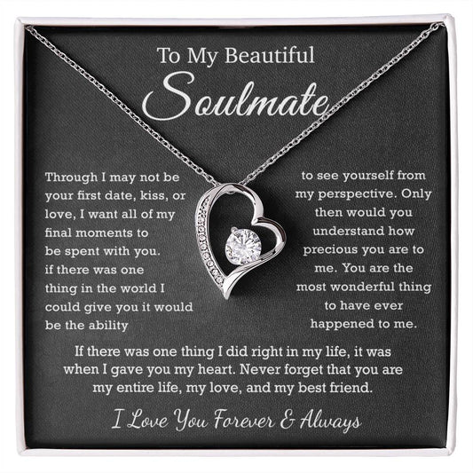 To My Beautiful Soulmate, Soulmate Necklace Gift , Gift for Wife, Birthday Gift