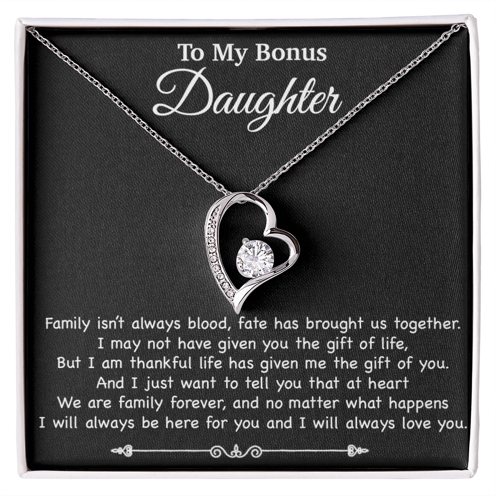 To My Bonus Daughter Necklace, Gift for Bonus Daughter, Step Daughter Birthday 2_11_Black