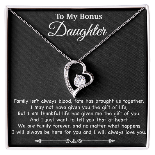 To My Bonus Daughter Necklace, Gift for Bonus Daughter, Step Daughter Birthday 2_11_Black