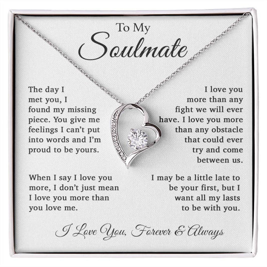 To Soulmate Necklace Gift For Girlfriend Wife Birthday Valentines Day Christmas