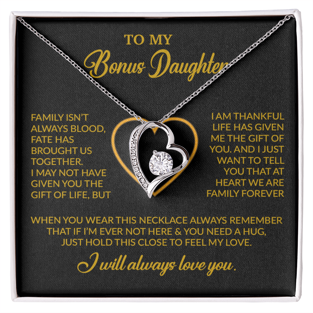 To My Bonus Daughter Necklace, Gift for Bonus Daughter, Step Daughter Birthday 24_12_Gold