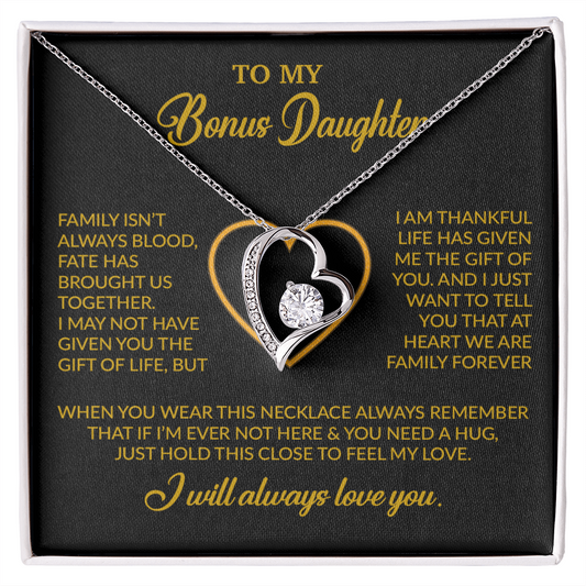 To My Bonus Daughter Necklace, Gift for Bonus Daughter, Step Daughter Birthday 24_12_Gold