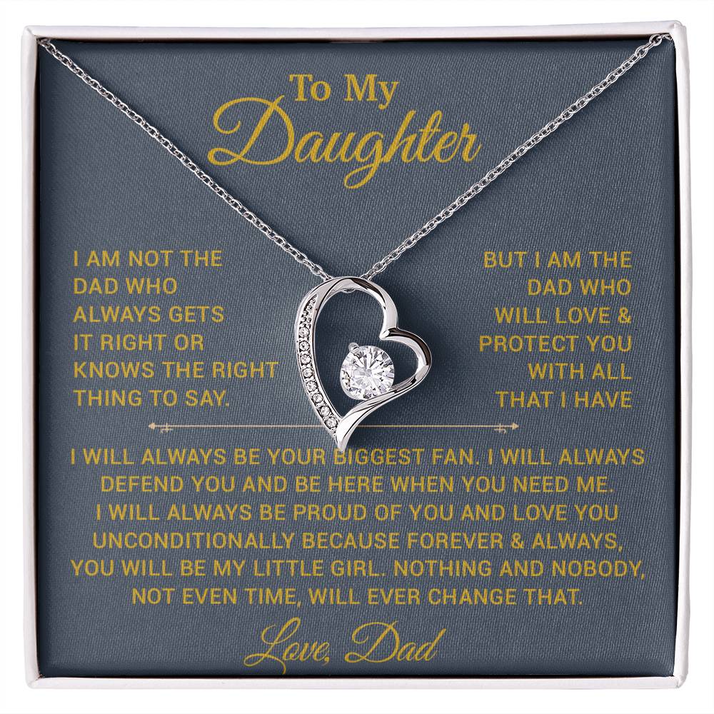 To My Daughter Necklace, Gift for Daughter from Dad, Father Daughter Necklace 6_10_Gold
