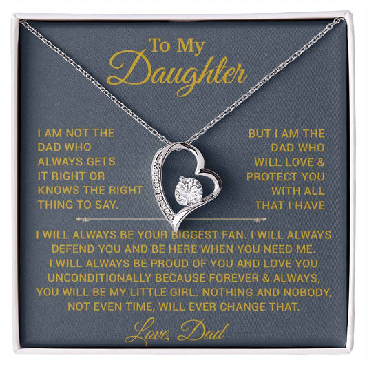 To My Daughter Necklace, Gift for Daughter from Dad, Father Daughter Necklace 6_10_Gold