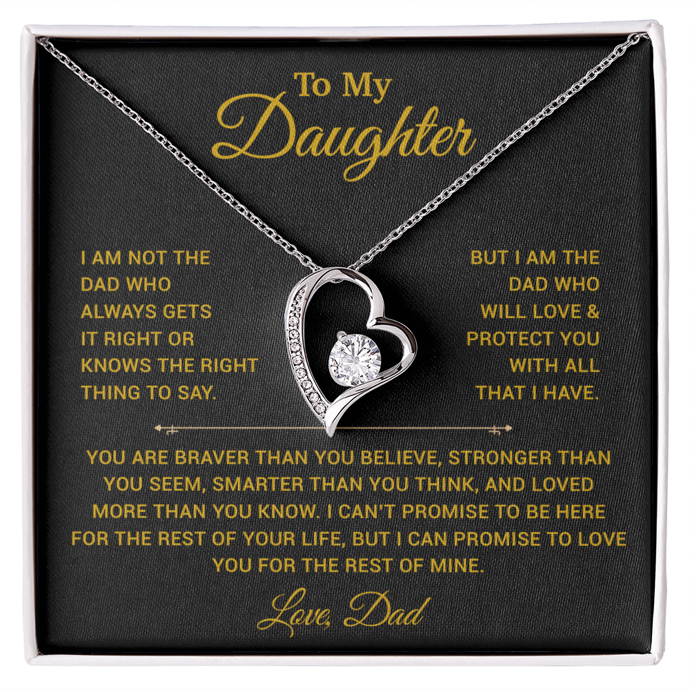To My Daughter Necklace, Gift for Daughter from Dad, Father Daughter Necklace 3_4_Gold