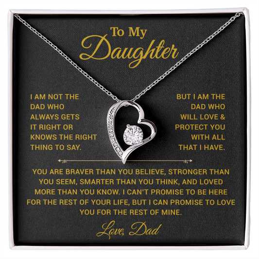 To My Daughter Necklace, Gift for Daughter from Dad, Father Daughter Necklace 3_4_Gold