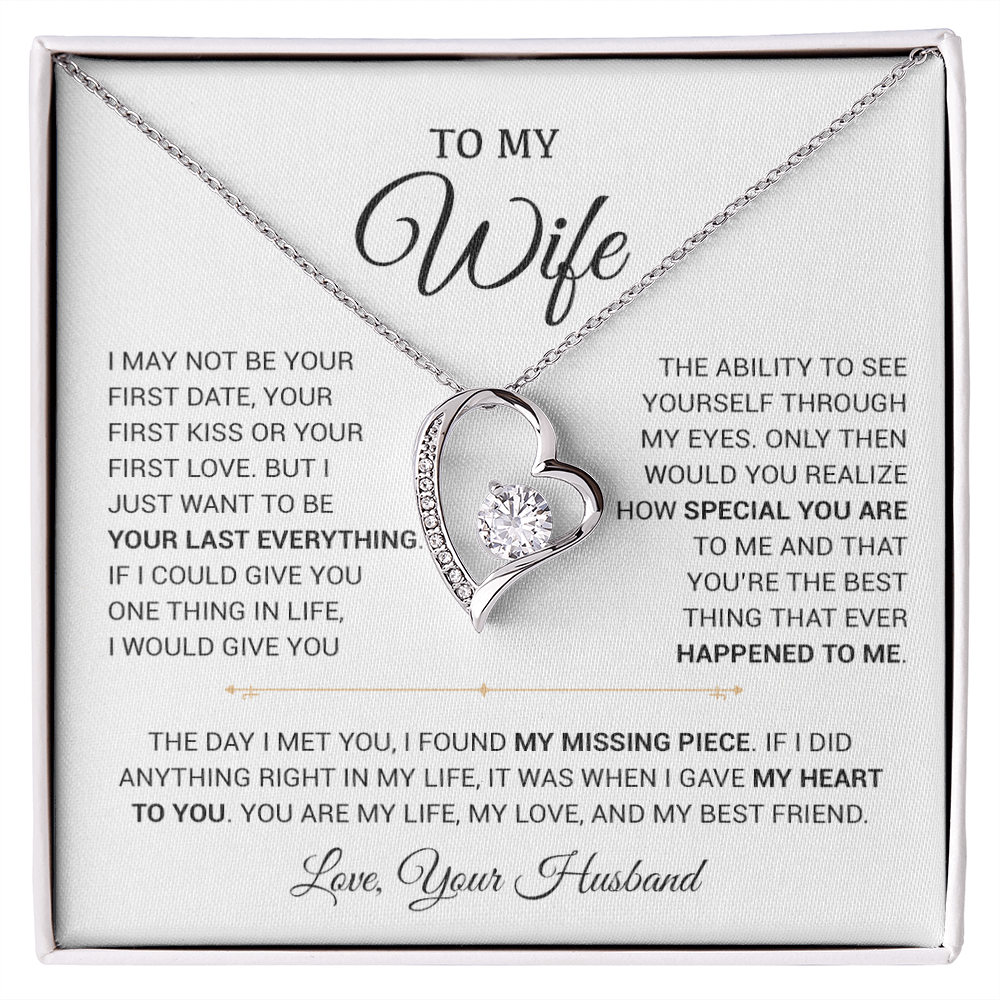 To My Wife Necklace, Gift For Wife, Anniversary Gift For Wife, Christmas Gift 17_9_White