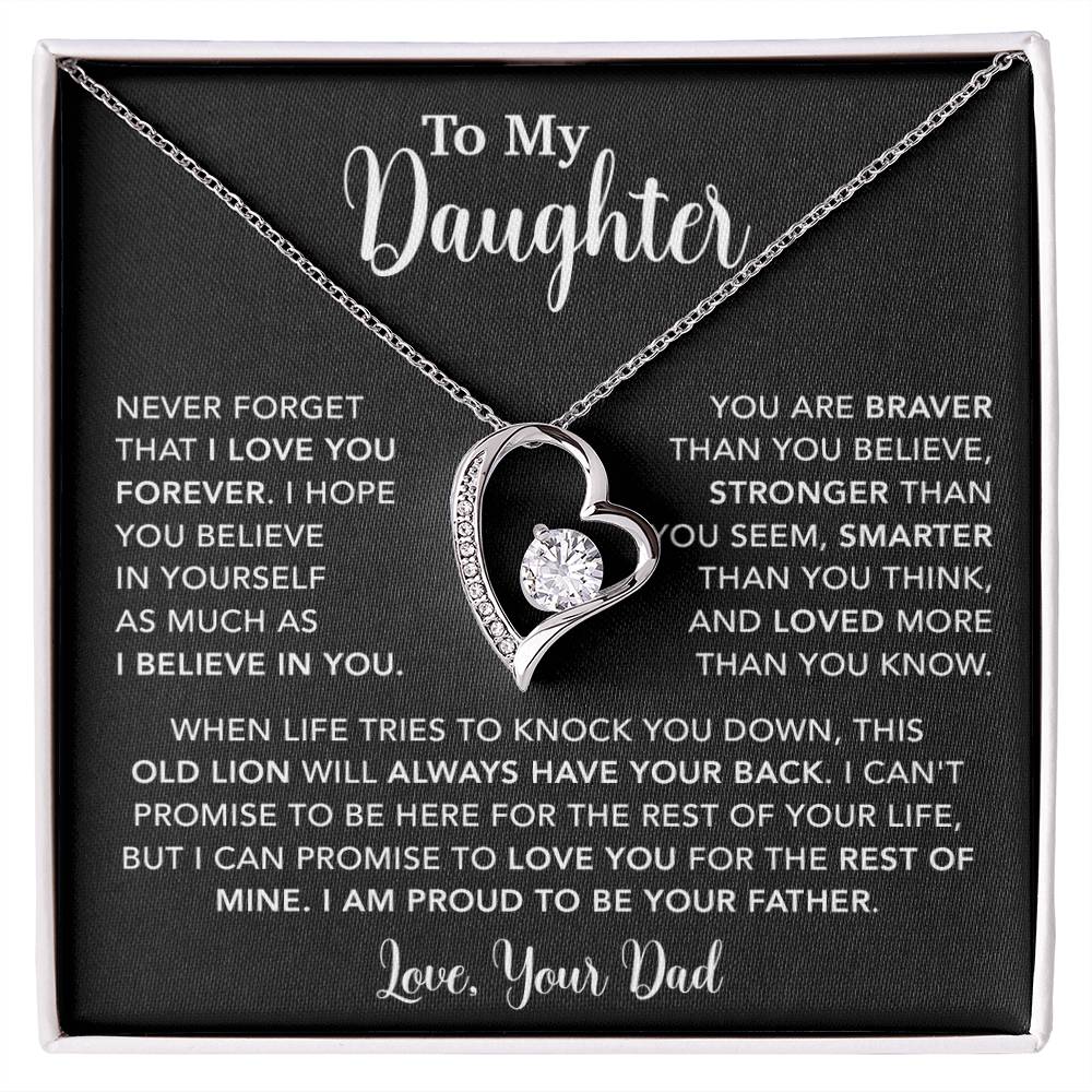 To My Daughter Necklace Gift for Daughter from Dad,Daughter Father Necklace 15_4_Black
