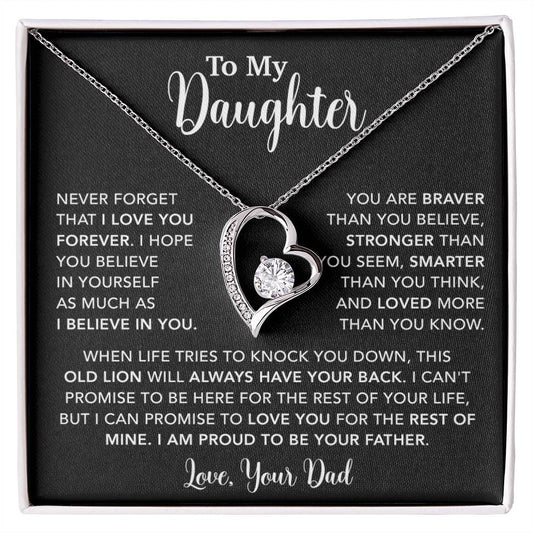 To My Daughter Necklace Gift for Daughter from Dad,Daughter Father Necklace 15_4_Black