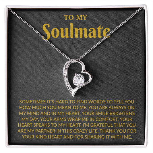 To My Soulmate Necklace, Anniversary Gift for Her, Gifts for Wife, Gifts for Girlfriend_Gold