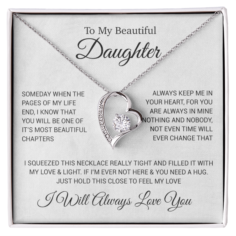 To My Daughter Necklace, Daughter Father Necklace, Daughter Gift From Dad 25_4_White