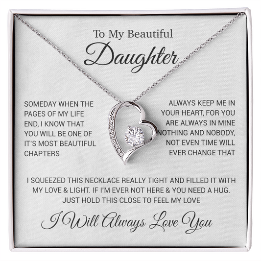 To My Daughter Necklace, Daughter Father Necklace, Daughter Gift From Dad 25_4_White