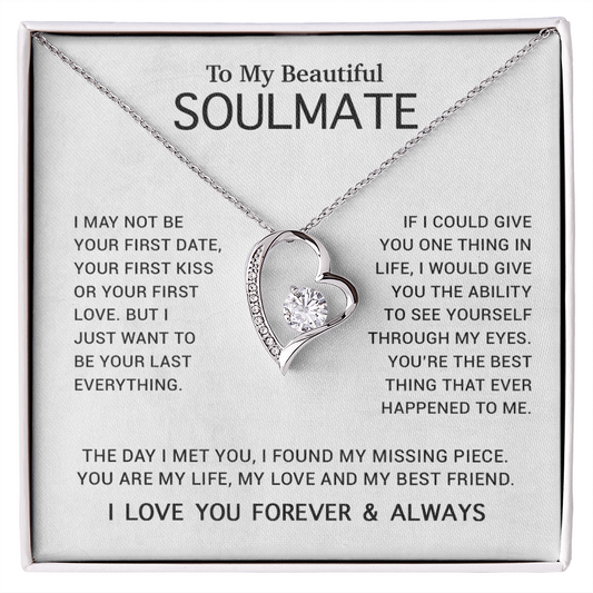 To My Soulmate Necklace, Gift For Soulmate, Anniversary Gift, Birthday Gift 4_5_White