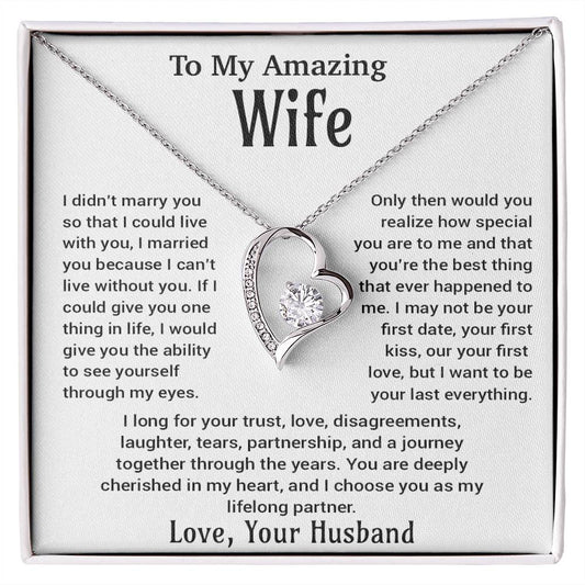 To My Amazing Wife Necklace, Christmas Gifts For Women, Anniversary Gift For Wife