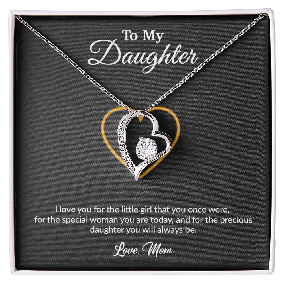 To My Daughter Necklace, Gift for Daughter from Mom, Mother Daughter Necklace 11_8_Black