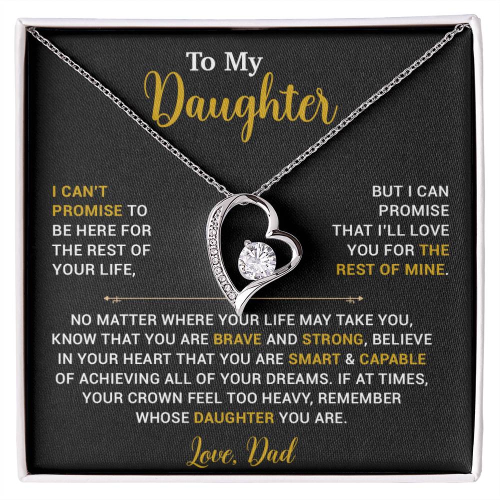 To My Daughter Necklace, Gift for Daughter from Dad, Father Daughter Necklace 17_4_Gold