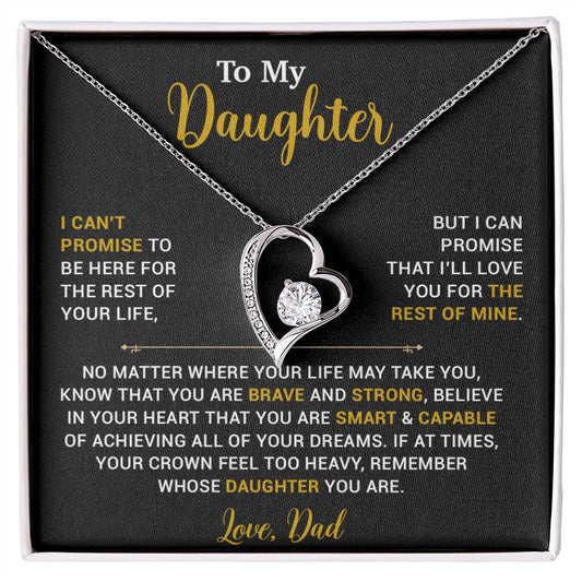 To My Daughter Necklace, Gift for Daughter from Dad, Father Daughter Necklace 17_4_Gold