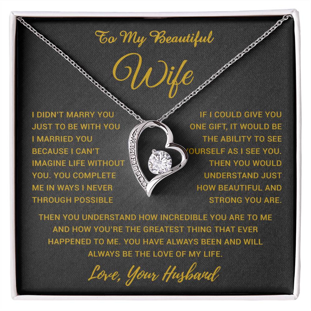 To My Wife Necklace, Gift For Wife, Anniversary Gift For Wife, Necklace For Wife 19_5_Gold