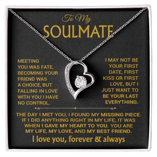 To My Soulmate Necklace, Soulmate Gift, Gift For Girlfriend, Valentines Gift 6_12_Gold