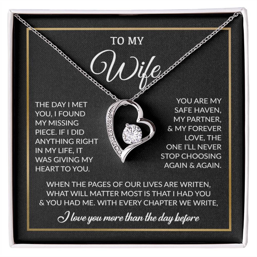 To My Wife Necklace, Gift For Wife, Anniversary Gift For Wife, Necklace For Wife 26_7_Black