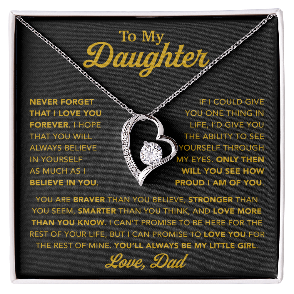 To My Daughter Necklace, Gift for Daughter from Dad, Father Daughter Necklace 21_1_Gold