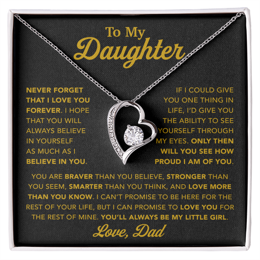 To My Daughter Necklace, Gift for Daughter from Dad, Father Daughter Necklace 21_1_Gold