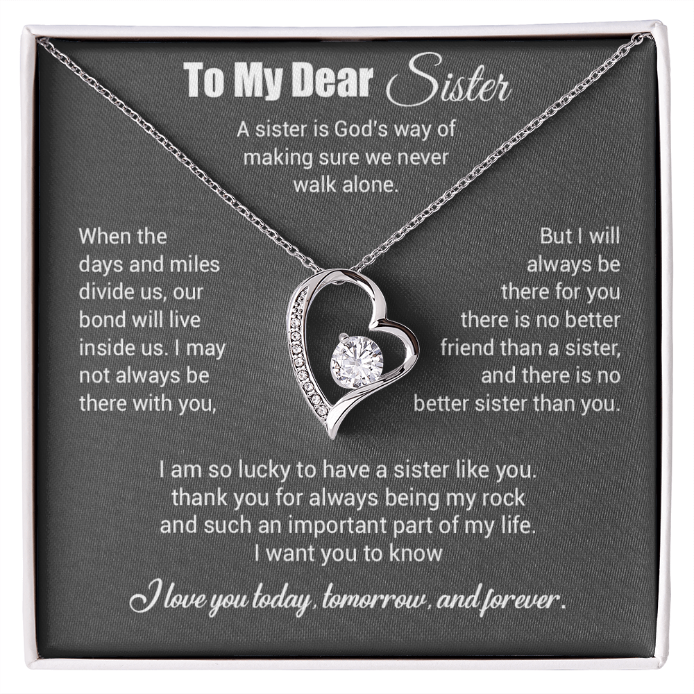 To My Sister Necklace, Brother to Sister, Birthday gift For Sister from Brother 3_4_Gray