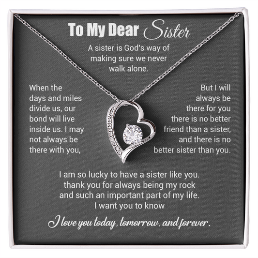To My Sister Necklace, Brother to Sister, Birthday gift For Sister from Brother 3_4_Gray