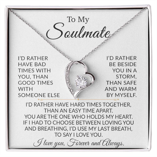 To My Soulmate Necklace, Gifts For Girlfriend Wife from Husband, Birthday Gift