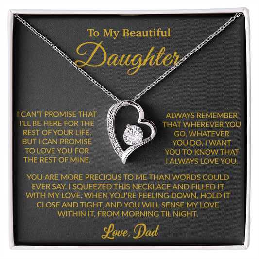 To My Daughter Necklace, Gift for Daughter from Dad, Father Daughter Necklace 8_6_Gold